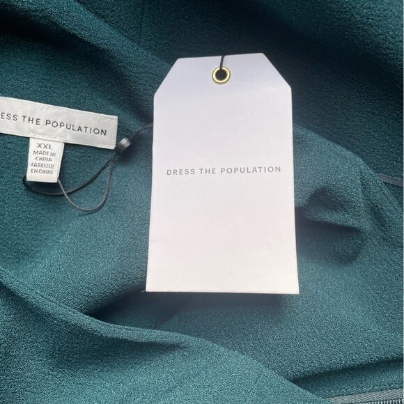 NWT Dress The Population One Shoulder Formal Tiffany Dress Pine Green Size XXL - Picture 12 of 16